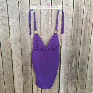 Purple Tropical Escape Swimsuit Top